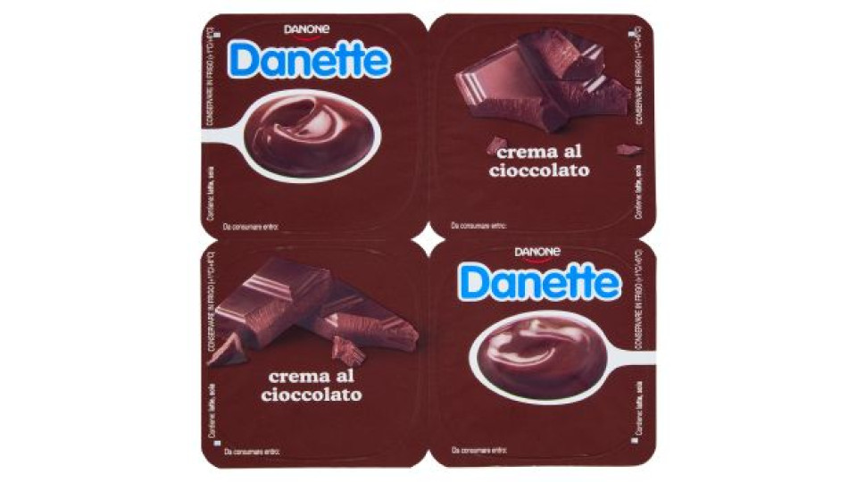 DANETTE, budino gusto cioccolato, fresco dessert, Senza Conservanti, Senza Glutine, 4x125g