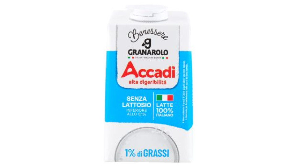 Granarolo Benessere Accadì Senza Lattosio 1% di Grassi 500 ml