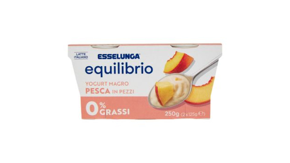 Esselunga, yogurt magro 0,1% di grassi con pesca in pezzi
