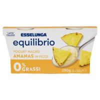 Esselunga Equilibrio, yogurt magro 0% di grassi ananas in pezzi