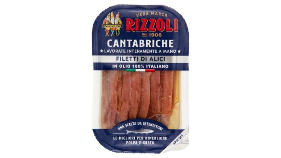 Rizzoli Filetti di Alici in Olio 100% Italiano 90 g