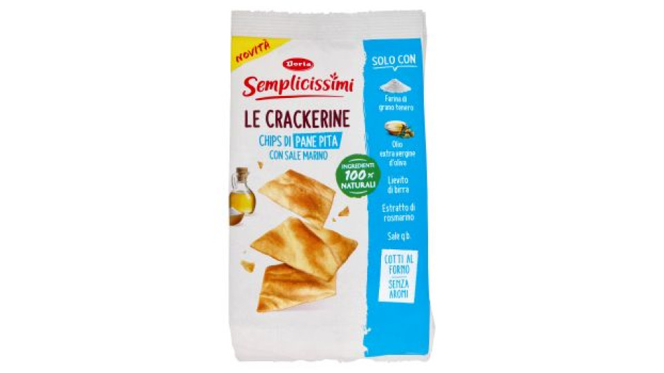 Doria Semplicissimi le Crackerine Chips di Pane Pita Paprika Lemon 90 g