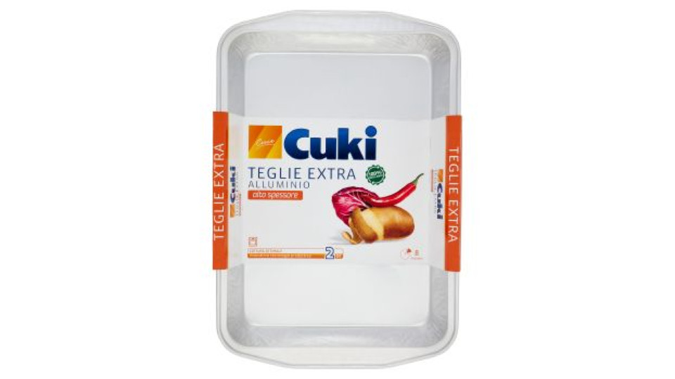Cuki Cuoce Teglie Forno Extra Alluminio alto spessore 16 Porzioni 2 pz