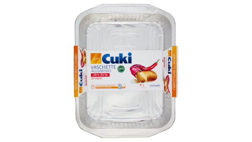 Cuki Cuoce Vaschette Alluminio ultra-forza con manici 8 Porzioni 2 pz
