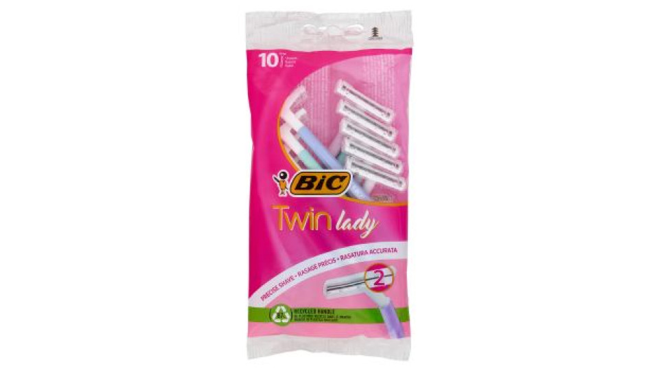 Bic Twin Lady Rasoi 2 Lame Usa e Getta da Donna, 10 pezzi