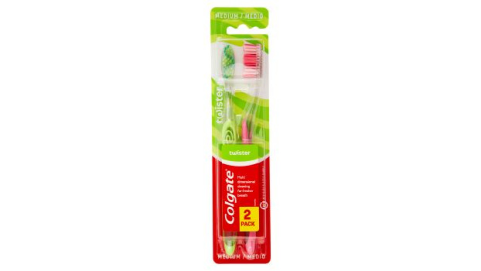 Colgate spazzolino Twister pulizia profonda e alito fresco, medio