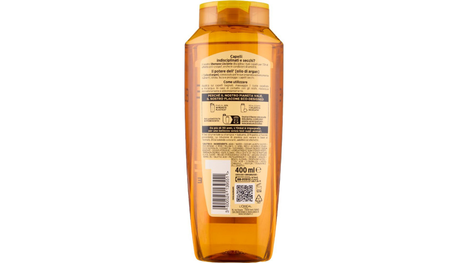 Elvive Liss Intense Shampoo Lisciante, per Capelli Secchi, Indisciplinati, 300 ml