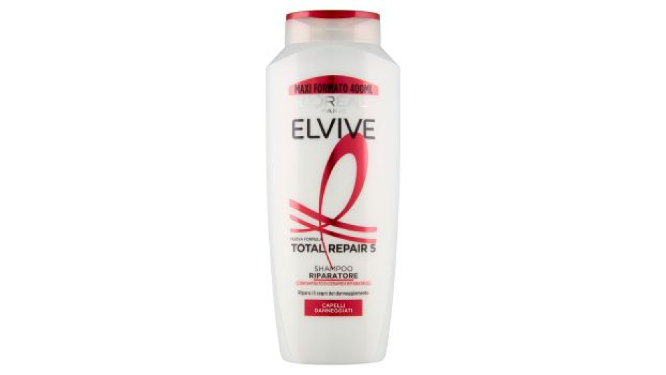 Elvive Total Repair 5 Shampoo Riparatore, per Capelli Danneggiati, 300 ml