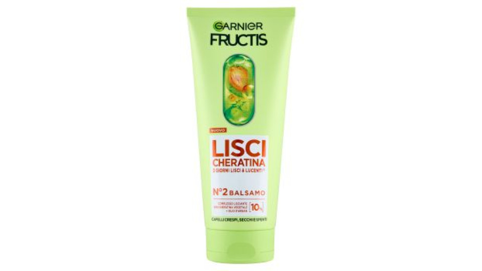 Fructis Lisci Cheratina N°2 Balsamo, per Capelli Crespi, Secchi e Spenti, 200 ml