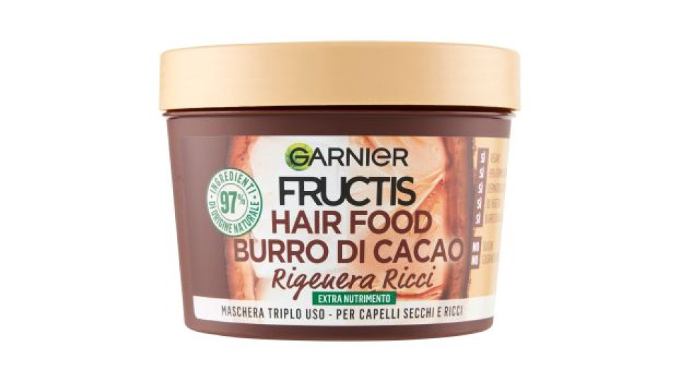 Garnier Fructis Maschera Hairfood Burro di Cacao, per capelli secchi e ricci 390 ml