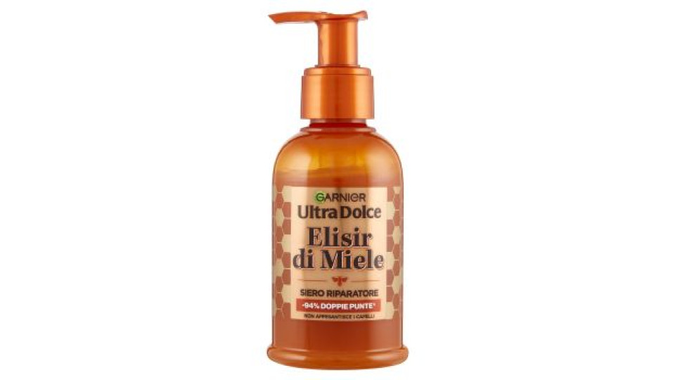 Garnier Ultra Dolce Elisir di Miele, Siero Riparatore, Capelli Danneggiati, 115 ml