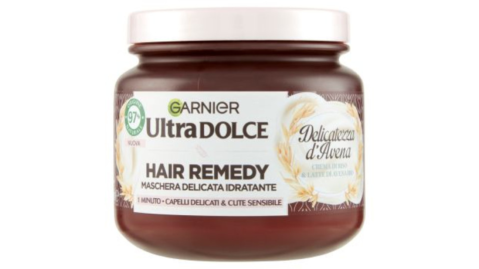 Garnier Ultra Dolce Hair Remedy Maschera per Capelli Delicata e Idratante Delicatezza d'Avena, 340ml