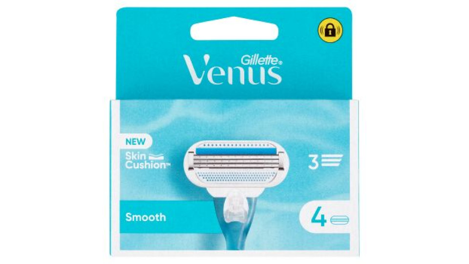 Gillette Venus Lamette Rasoi Donna Smooth per Rasoio a 3 Lame, Confezione da 4
