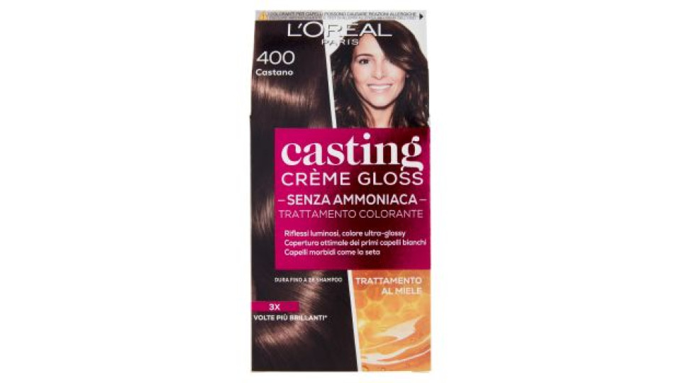 L'Oréal Paris Tinta Capelli Casting Creme Gloss, Senza Ammoniaca, 400 Castano