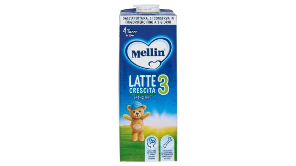 MELLIN 4 - Latte di Crescita Liquido, dal 24° mese compiuto al 36°, Fonte di Ferro, 1L
