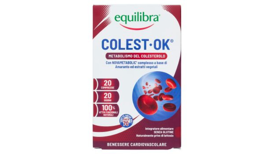 Equilibra Colest-Ok Metabolismo del Colesterolo Compresse 20 x 1,2 g
