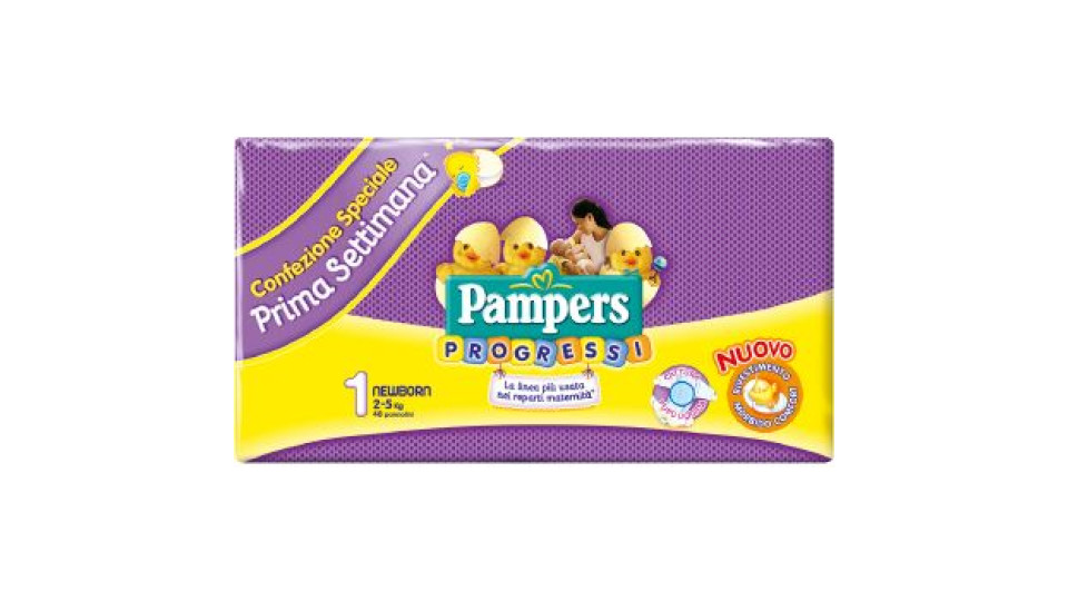 Pampers, Progressi taglia 1 Newborn (2-5 Kg)
