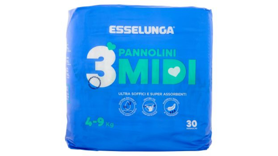 Esselunga, Baby pannolini taglia 3 midi (4-9 Kg)