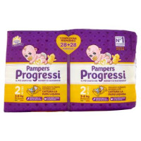 Pampers, Progressi taglia 2 mini (3-6 Kg) conf. 56 +