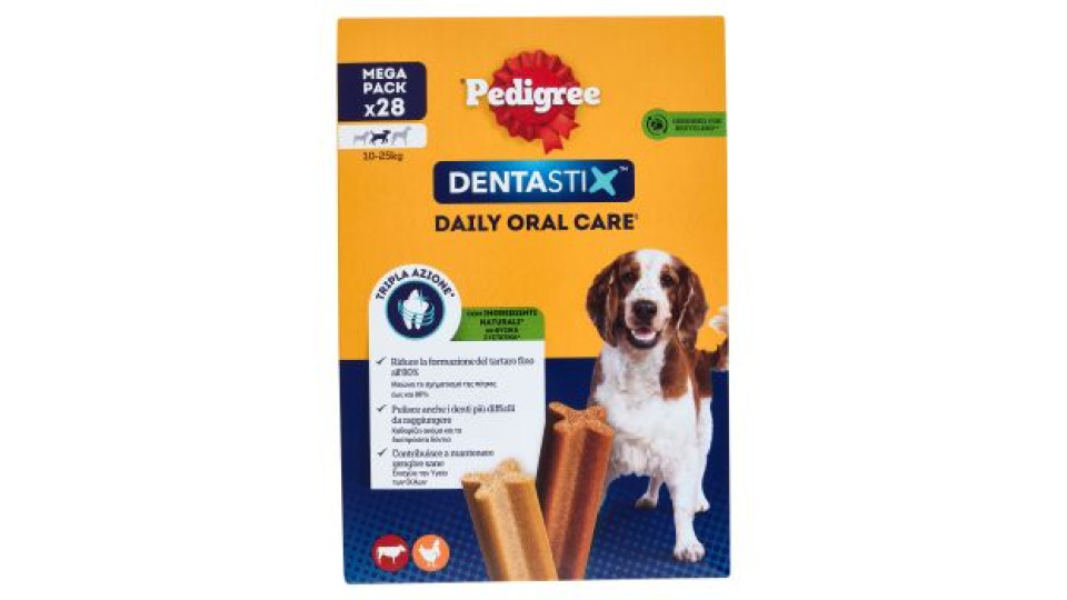 Pedigree Dentastix Snack per igiene orale Cane Medio 28 Pezzi 720 g