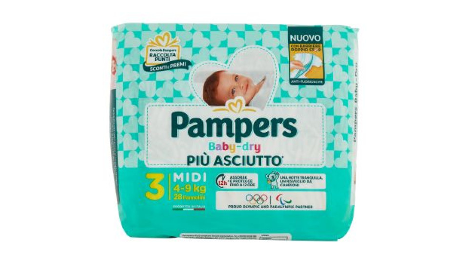 Pampers, Baby-Dry taglia 3 midi (4-9 Kg)