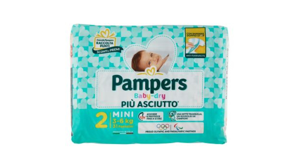 Pampers Baby Dry Pannolini Mini, Taglia 2 (3-6 Kg)