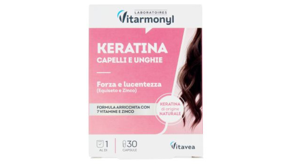 Laboratoires Vitarmonyl Keratina Capelli e Unghie Forza e lucentezza 30 Capsule 12,15 g