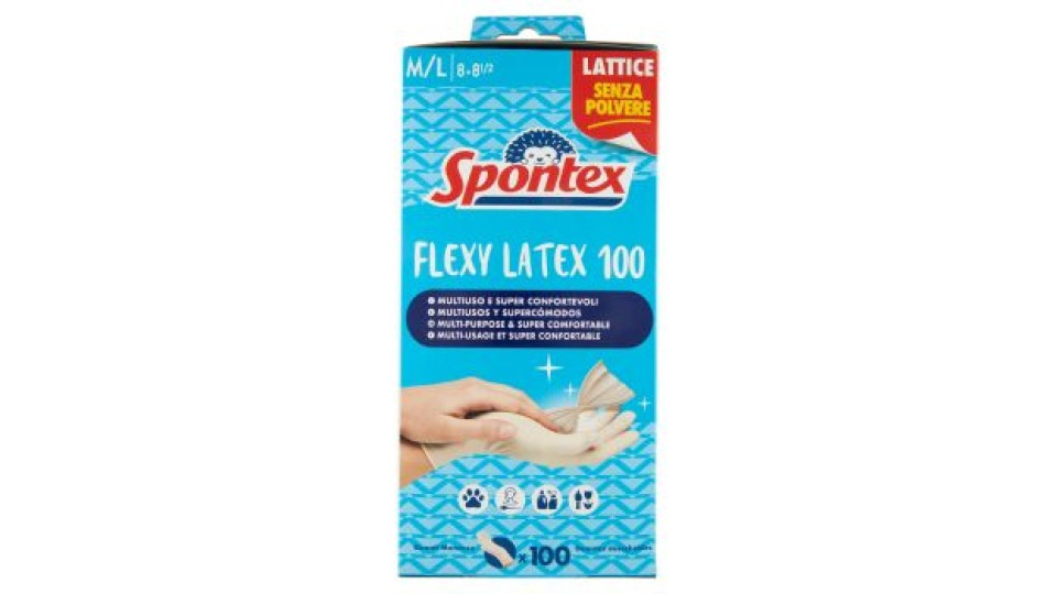 Spontex Guanti Usa&getta Flexy Latex x100 Taglia P/M