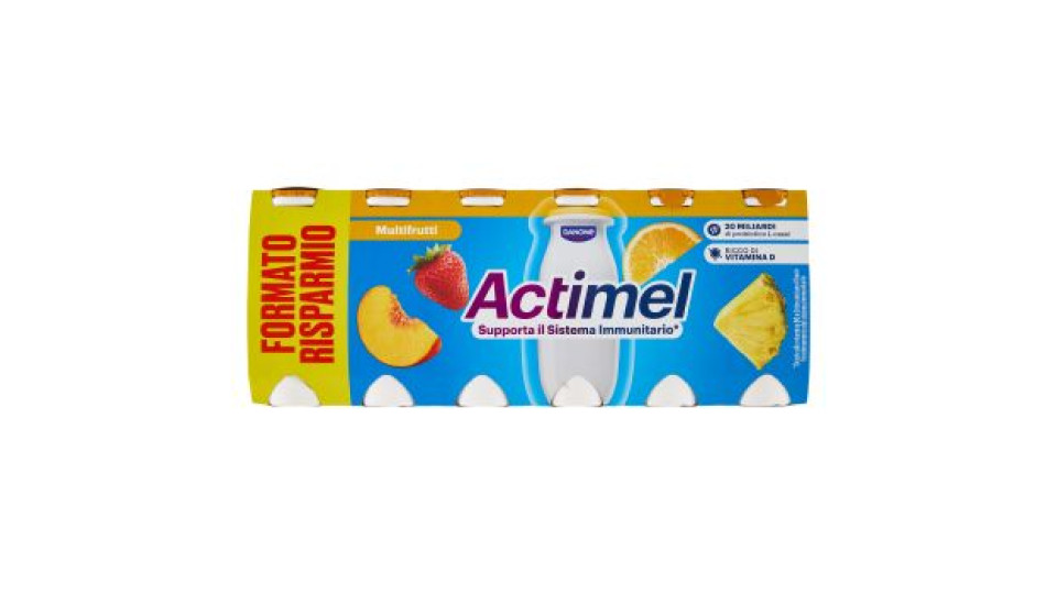 ACTIMEL, Yogurt da Bere con Vit B6 e D per il Sistema Immunitario, gusto Fragola, 12X100G