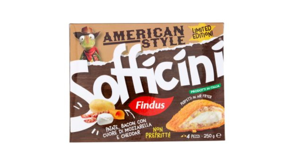 Sofficini Findus 4 Sofficini Patate, Bacon Con Cuore di Mozzarella e Cheddar 250 g