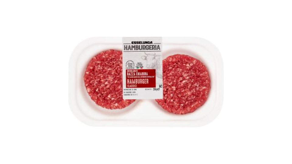 Esselunga Hamburgeria, bovino adulto razza chianina hamburger classici