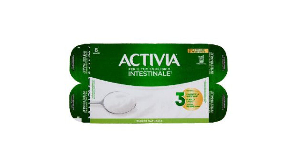 Activia Yogurt Bianco Naturale Con Probiotico Bifidus, 8x125g