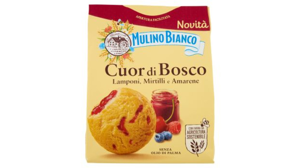 Mulino Bianco Cuor Di Bosco Con Farcitura Ai Lamponi, Mirtilli Ed Amarene 300 G