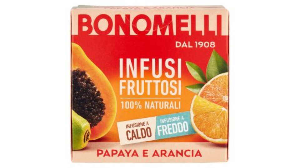 Bonomelli Infusi Fruttosi 100% Naturali Papaya E Arancia 12 Filtri 24 G