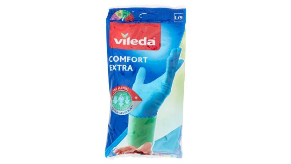 Vileda Guanti Casalinghi Comfort Extra In Lattice, Massima Protezione E Resistenza, Taglia L