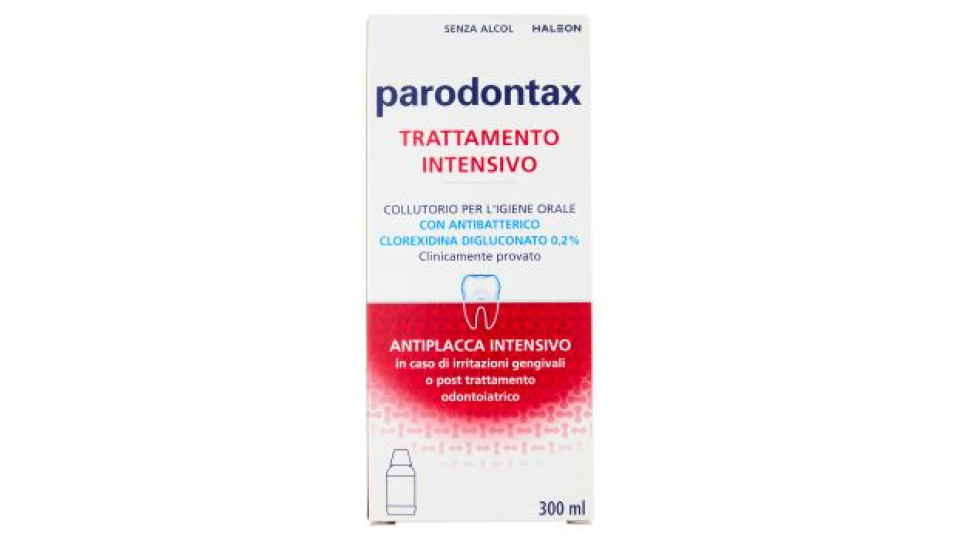 Parodontax Collutorio Clorexidina Trattamento Intensivo, Azione Antibatterica E Antiplacca 300 Ml
