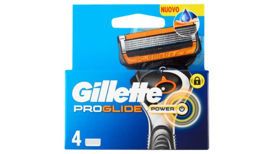 Gillette Proglide Power Lamette Di Ricambio Per Rasoio Da Uomo, 4 Ricariche