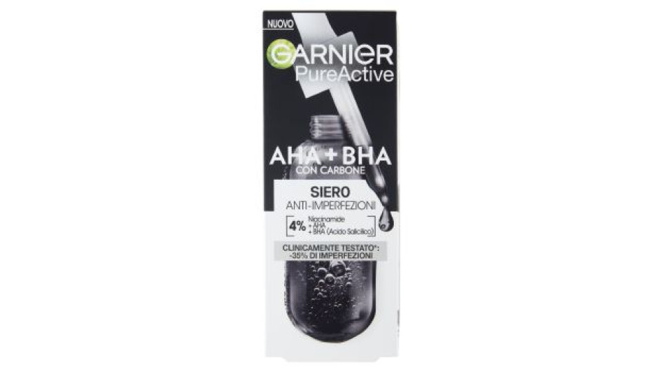 Garnier PureActive, Siero AHA+BHA Anti-Imperfezioni, 30 ml