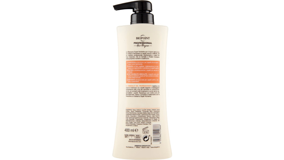 Biopoint Professional Hair Program Shampoo Super Nutriente 390 Ml