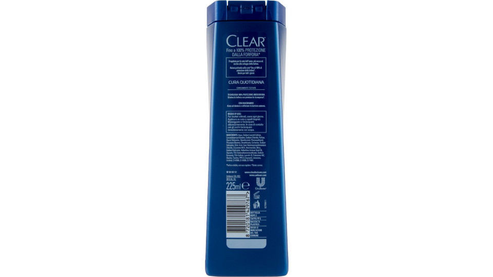 Clear Men Shampoo Antiforfora Cura Quotidiana 225 Ml