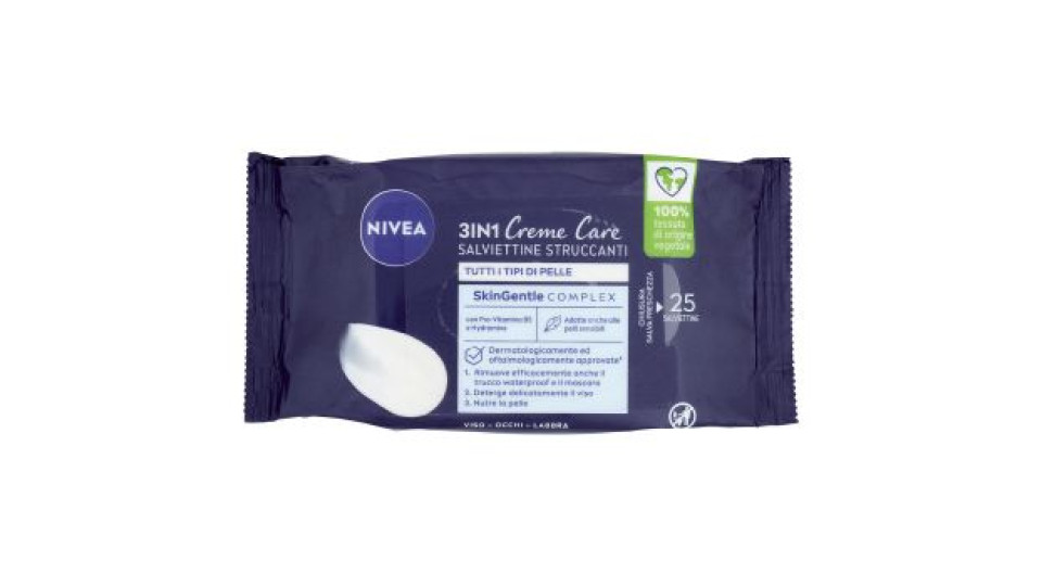 Nivea 3in1 Professional Salviettine Struccanti Tutti I Tipi Di Pelle 20 Pz