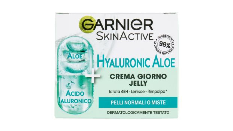 Garnier Skinactive Hyaluronic Aloe Crema Giorno Jelly, 50 Ml