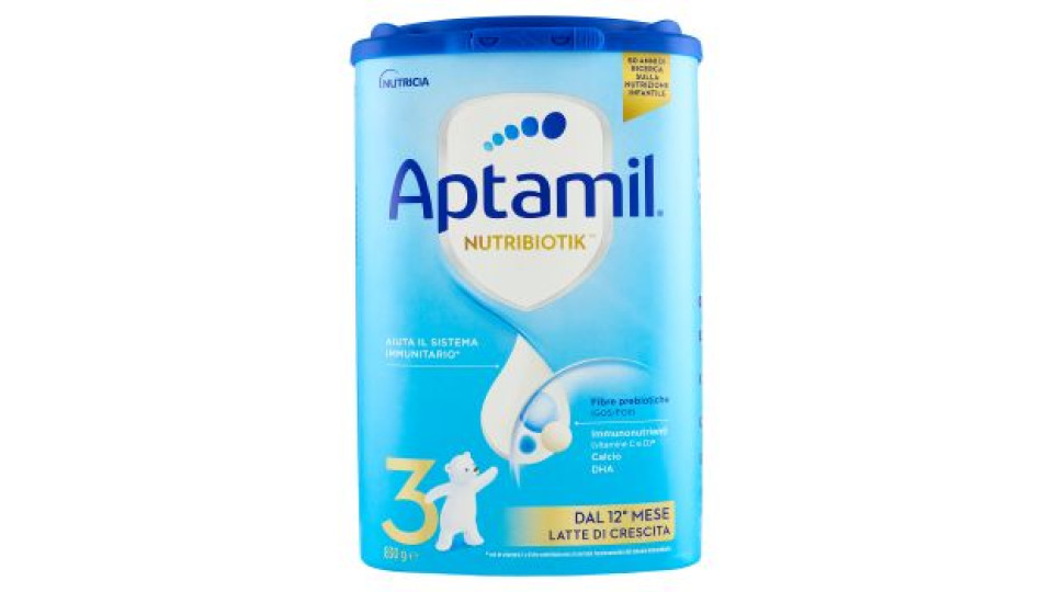 Aptamil 3, Latte Crescita In Polvere Dai 12 Mesi, Supporta Il Sistema Immunitario Con Vit C&d, 830g