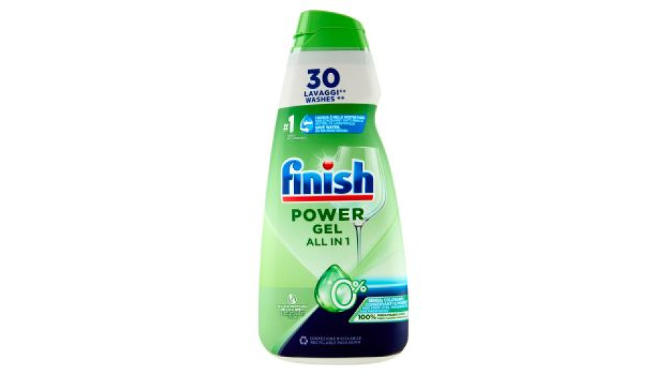 Finish Power Gel Stoviglie Protette liquido lavastoviglie 30 lavaggi 600 ml