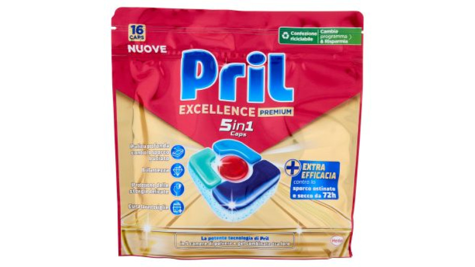 PRIL Excellence Premium 5in1 Caps 16pz (297,6g)