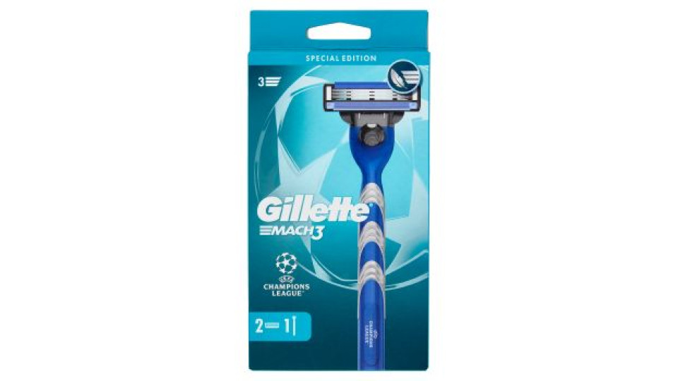 Gillette Rasoio Uomo Mach3 a 3 Lame, 1 Manico + 2 Lamette Barba