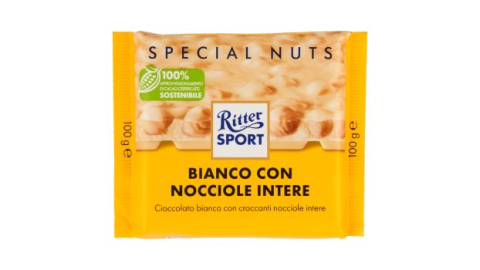 Ritter Sport Special Nuts Bianco con Nocciole Intere 100 g