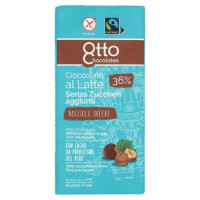 Otto Chocolates, cioccolato al latte nocciole intere senza zuccheri aggiunti