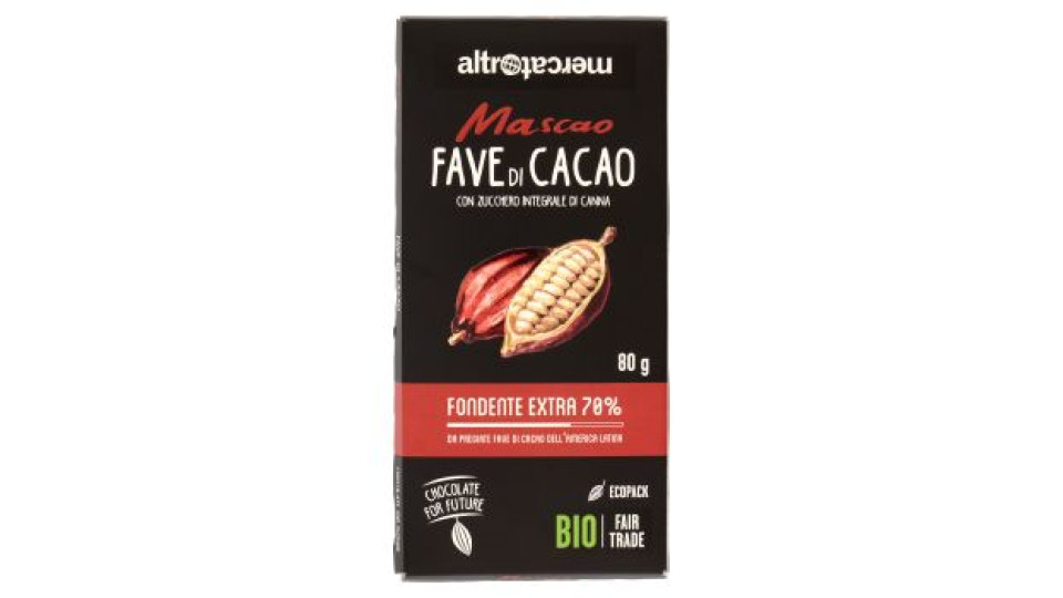 Altromercato Bio, Mascao fondente extra 70% fave di cacao