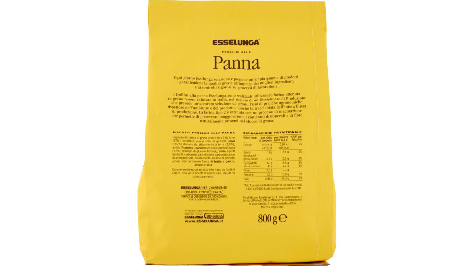 Esselunga, frollini alla panna